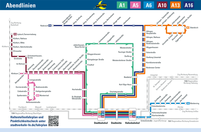 Abendlinien Fahrplan Liniennetz 2018 19 